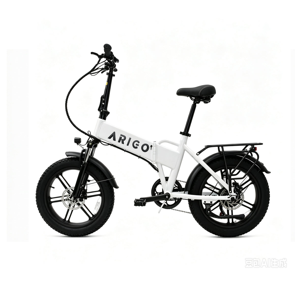 ARIGO SXRL-184 Electric Folding Fat Tire Bike – 20" 500W E-Bike with 48V 15Ah Battery, White One-Piece Cast Wheels & Shimano 7-Speed