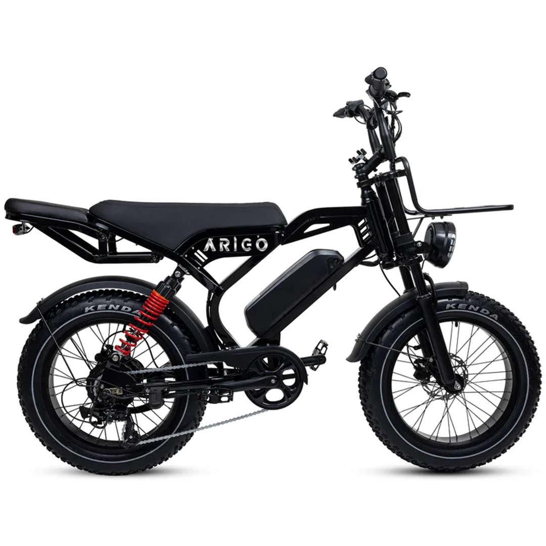 20 inch Elektrische Fatbike – Tweezitter, dikke sneeuwbanden, voor- & achtervering, 7SP