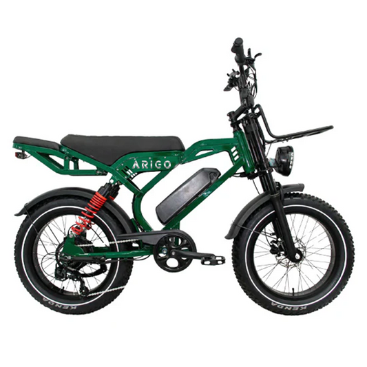 20 inch Elektrische Fatbike – Tweezitter, dikke sneeuwbanden, voor- & achtervering, 7SP