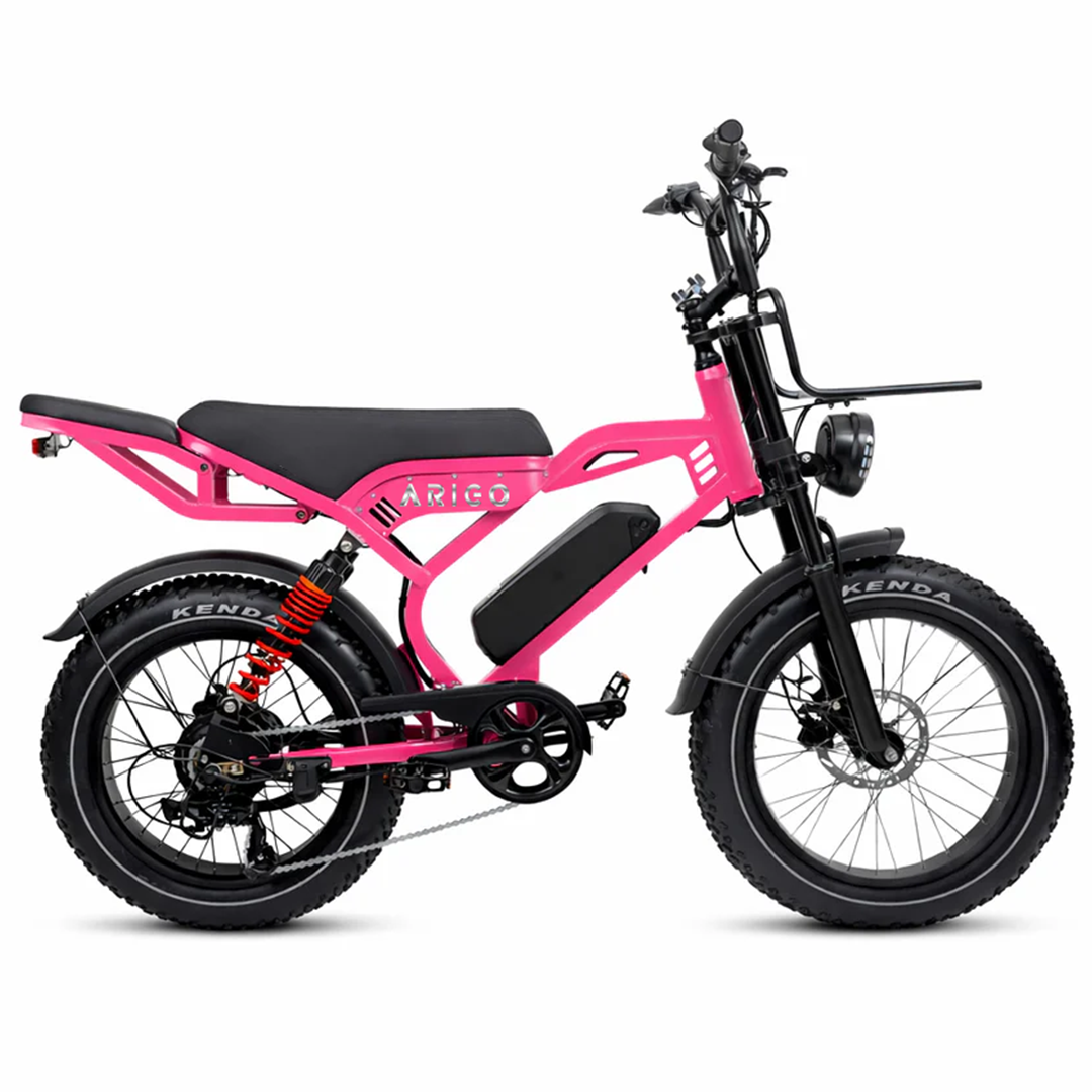 20 inch Elektrische Fatbike – Tweezitter, dikke sneeuwbanden, voor- & achtervering, 7SP