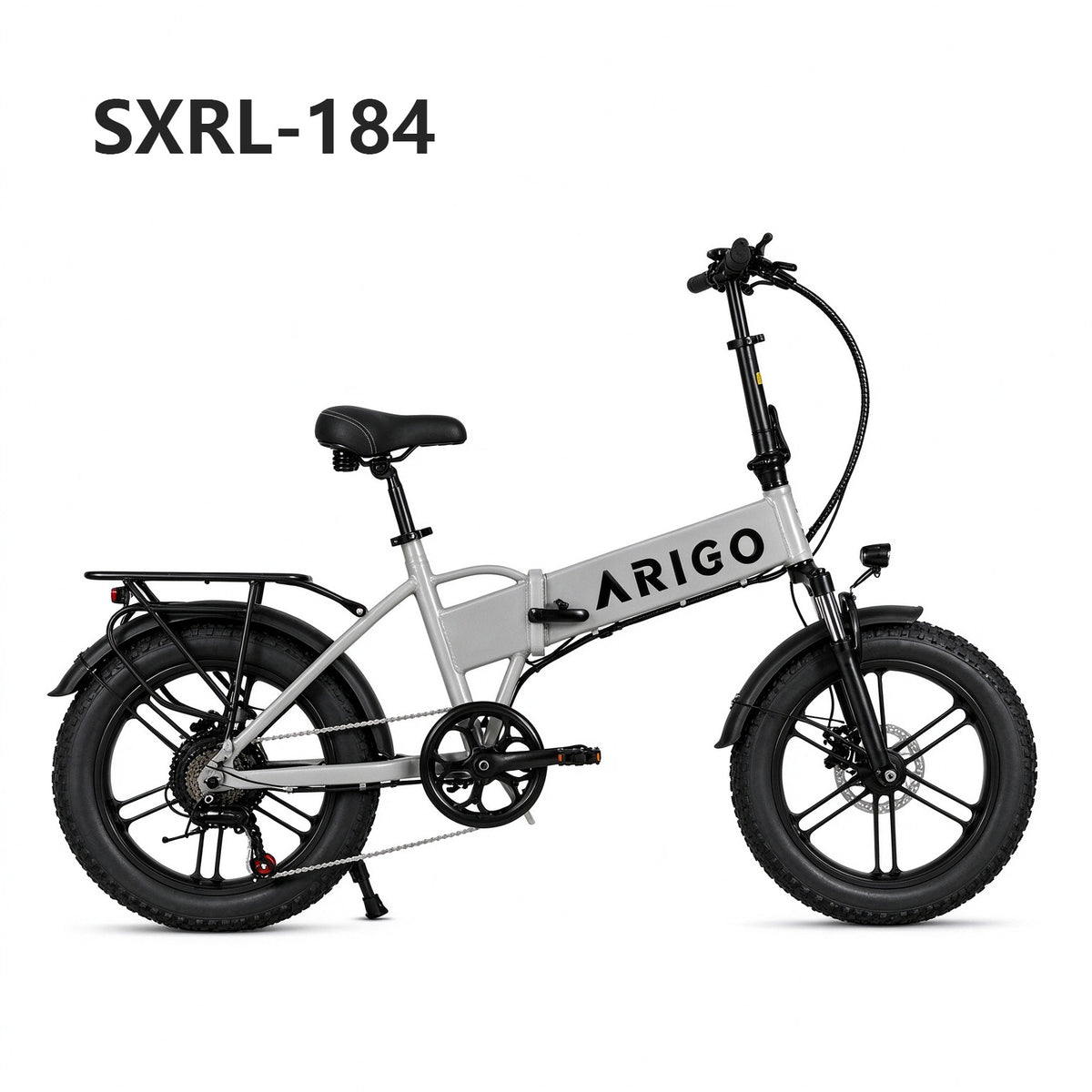 ARIGO SXRL-184 Electric Folding Fat Tire Bike – 20" 500W E-Bike with 48V 15Ah Battery, White One-Piece Cast Wheels & Shimano 7-Speed