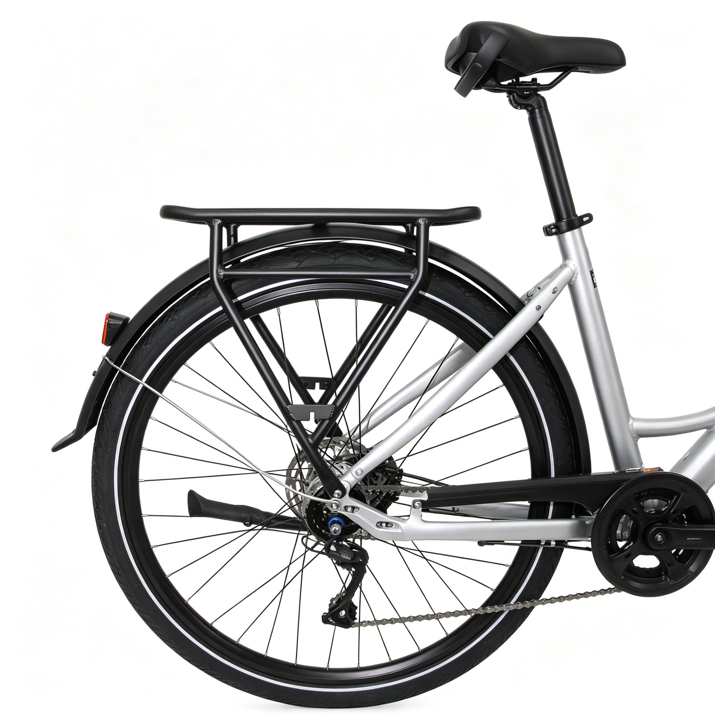 28" Women's Aluminum / Full Aluminum Front Suspension Fork, Hydraulic Disc Brake, Rubber Belt Drive, Bafang Mid-Drive Integrated Motor, Internal 7-Speed